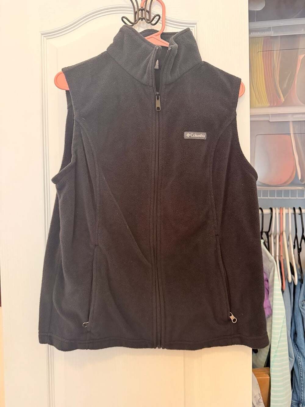 Columbia Benton Springs Fleece Vest Size L Black Full Zip